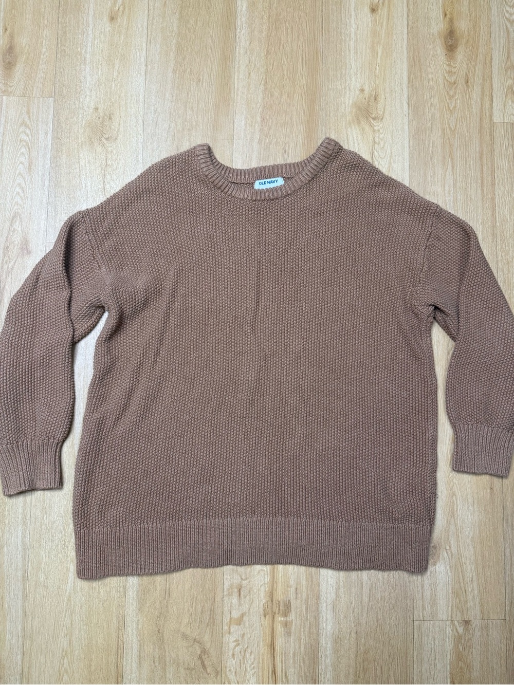Old Navy 2X Ribbed Knit Pullover - Camel Brown Tunic Length